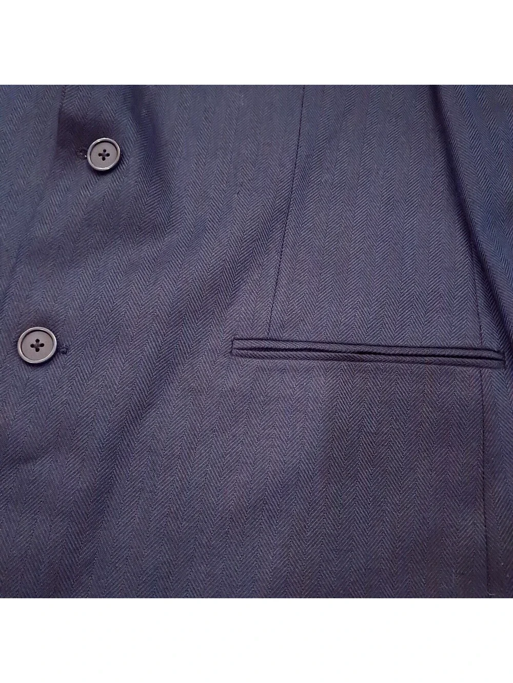 NEW Alan Flusser blazer sz 42R 42 regular navy blue herringbone suit jacket